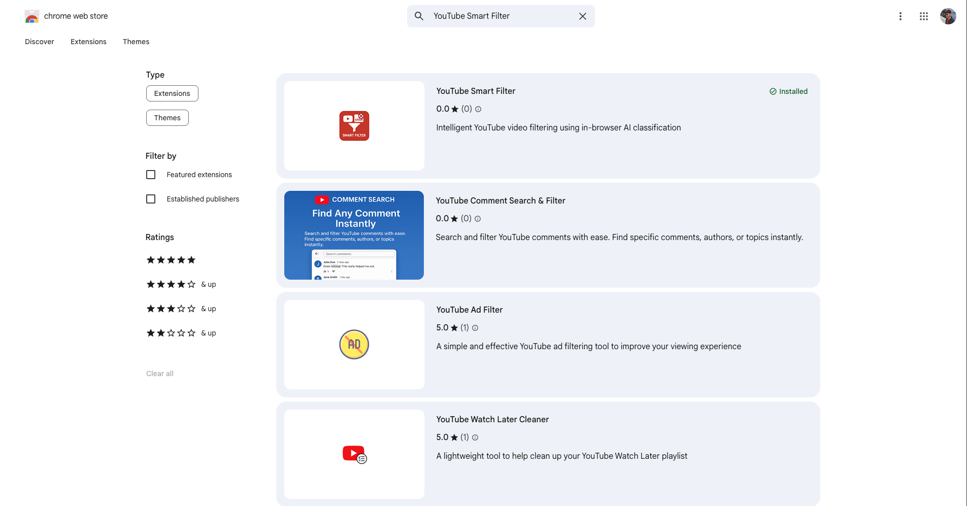 Search on Chrome Web Store